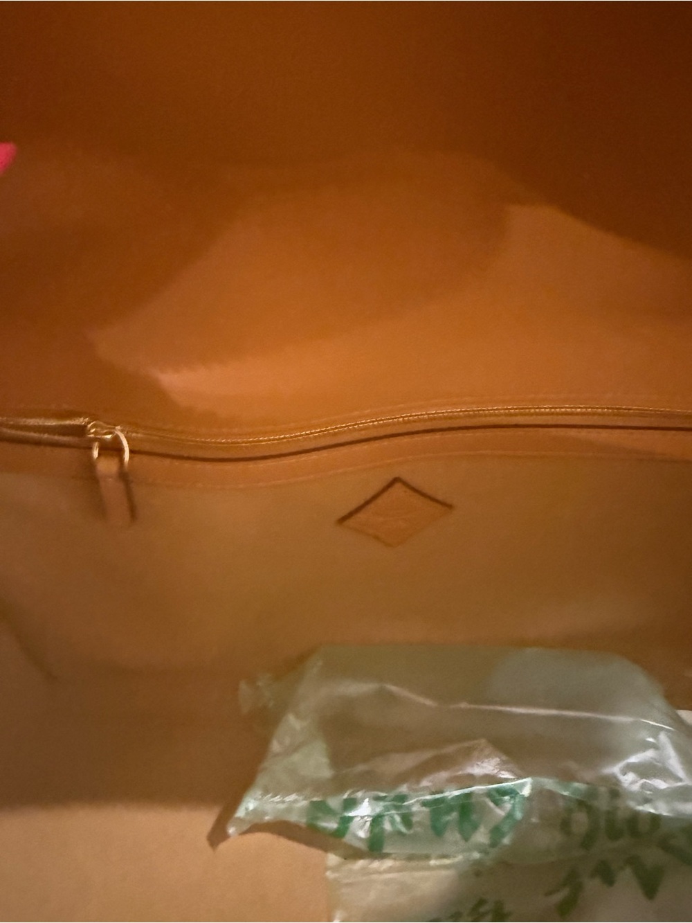 MCM Mustard Yellow Suede Interior with Embossed Leather Patch - Picture 4 of 16